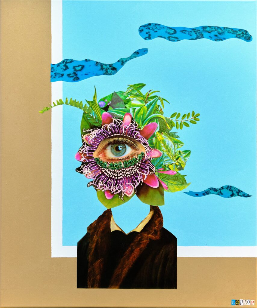 Portrait de jeune fille en fleur 65X54cm