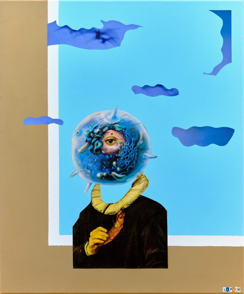 Portrait de jeune homme pécheur 65X54cm