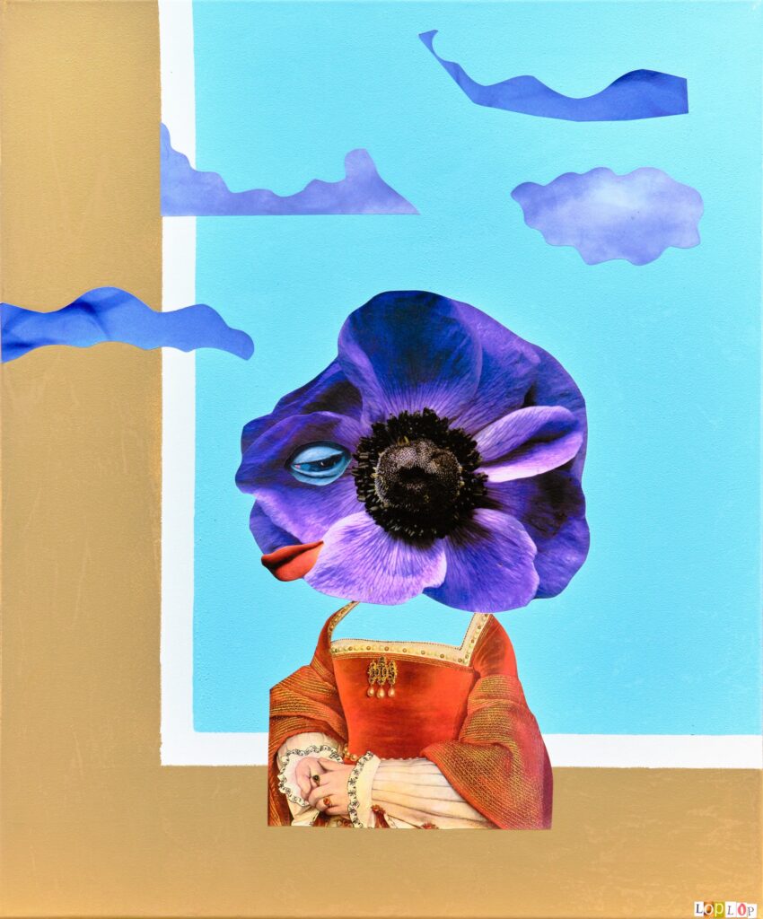 Portrait de jeune fille anémone 65X54cm